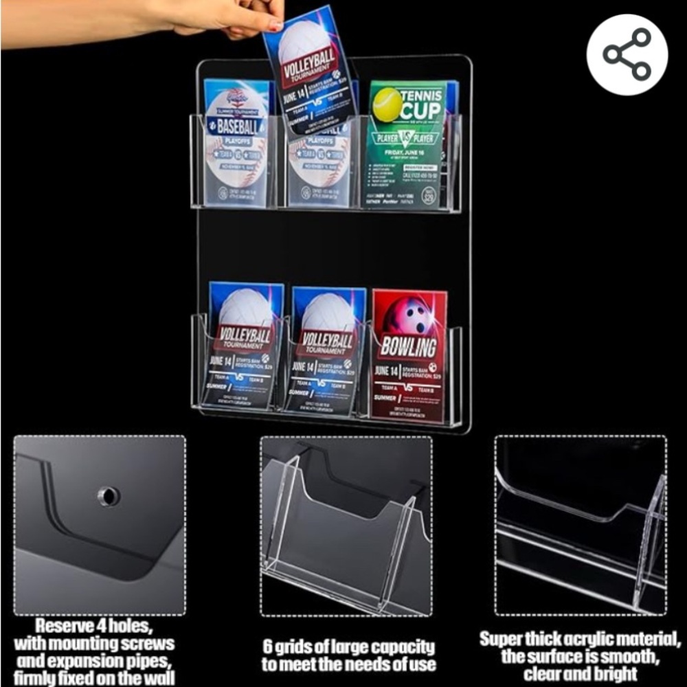 NWT Acrylic Wall-Mounted Brochure Holder